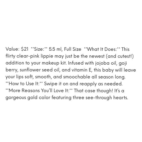 NIB Girlactik Gloss Amour in Crystal Love Clear Pink Full Size 5.5ml - Picture 9 of 9